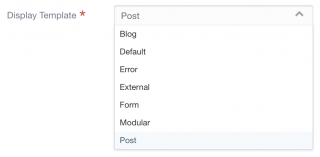 Pages can choose from the templates in the selected theme
